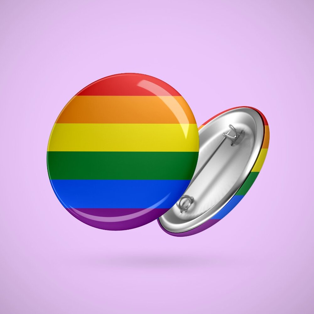 1.25" Rainbow Pride Flag Button Pinback (FREE w/Bundle)